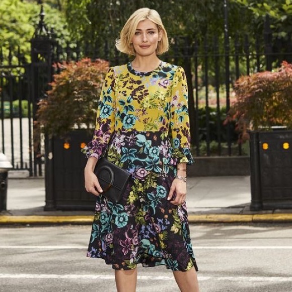 Eliza J Dresses & Skirts - Eliza J Floral Midi Colorblock
